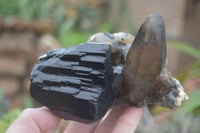 Natural Schorl Black Tourmaline Specimens With Hyalite Opal x 2 From Erongo Mountains, Namibia - TopRock