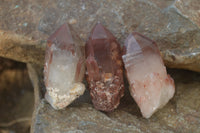 Natural Red Hematoid Quartz Specimens x 12 From Karoi, Zimbabwe