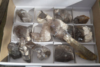 Natural Smokey Quartz Crystal Specimens x 12 From Mulanje, Malawi