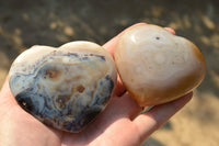 Polished Stunning Banded Agate Hearts  x 4 From Mandrosonoro, Madagascar - TopRock