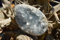 Polished Blue Celestite Egg Geodes  x 2 From Sakoany, Madagascar - TopRock