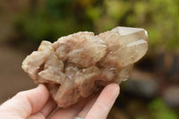 Natural Cascading White Phantom Smokey Quartz Clusters  x 4 From Luena, Congo - TopRock