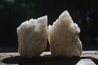 Natural "Cathedral Window" Cascading Candle Quartz Crystals x 4 From Madagascar - Toprock Gemstones and Minerals 