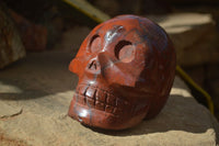 Polished Red Jasper Skull Carving x 1 From Madagascar