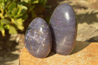 Polished Purple Lepidolite With Pink Tourmaline Standing Free Forms x 2 From Madagascar - TopRock