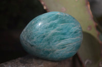 Polished Blue Amazonite Palm Stones  x 13 From Madagascar