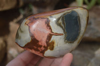 Polished Polychrome Jasper Standing Free Forms  x 3 From Madagascar