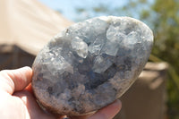 Polished Blue Celestite Egg Geodes  x 2 From Sakoany, Madagascar - TopRock