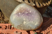 Polished Amethyst Agate Geodes With Crystalline Centres x 3 From Madagascar - TopRock