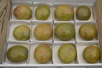 Polished Green Opal Palm Stones  x 12 From Madagascar - Toprock Gemstones and Minerals 