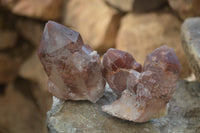 Natural Red Hematoid Quartz Specimens x 12 From Karoi, Zimbabwe