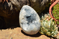 Polished Blue Celestite Egg Geodes  x 2 From Sakoany, Madagascar - TopRock