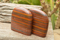 Polished Banded Tiger Iron / Muggle Stone Standing Free Forms  x 3 From Northern Cape, South Africa - TopRock