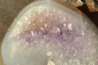 Polished Amethyst Agate Geodes With Crystalline Centres x 3 From Madagascar - TopRock