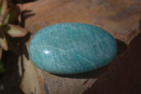 Polished Blue Amazonite Palm Stones  x 13 From Madagascar