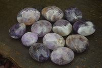 Polished Amethyst Galet / Palm Stones x 12 From Madagascar