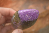 Polished Stichtite & Serpentine Free Forms With Silky Purple Threads x 6 From Barberton, South Africa