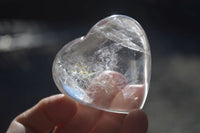 Polished Clear Rock Crystal Gemstone Hearts  x 6 From Madagascar