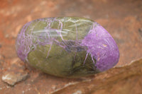 Polished Stichtite & Serpentine Free Forms With Silky Purple Threads x 6 From Barberton, South Africa