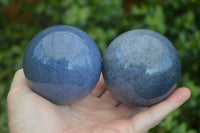 Polished Blue Lazulite Spheres  x 3 From Madagascar - Toprock Gemstones and Minerals 