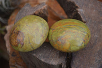 Polished Green Opal Palm Stones  x 12 From Madagascar - Toprock Gemstones and Minerals 