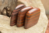 Polished Banded Tiger Iron / Muggle Stone Standing Free Forms  x 3 From Northern Cape, South Africa - TopRock