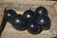 Polished Schorl Black Tourmaline Spheres  x 6 From Madagascar - Toprock Gemstones and Minerals 