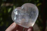 Polished Clear Rock Crystal Gemstone Hearts  x 6 From Madagascar