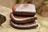 Polished Banded Tiger Iron / Muggle Stone Standing Free Forms  x 3 From Northern Cape, South Africa - TopRock