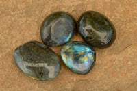 Polished Flashy Labradorite Palm Stones  x 24 From Tulear, Madagascar - TopRock