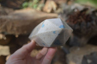 Polished Blue Spotted Spinel Quartz Double Terminated Points x 2 From Madagascar