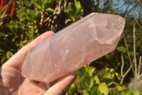 Polished Double Terminated Gemmy Pink Rose Quartz Points x 3 From Ambatondrazaka, Madagascar - TopRock