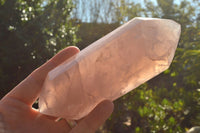 Polished Double Terminated Gemmy Pink Rose Quartz Points x 3 From Ambatondrazaka, Madagascar - TopRock