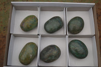 Polished Large Green Verdite Palm Stones  x 6 From Zimbabwe - TopRock