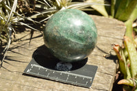 Polished Emerald Fuchsite Quartz Spheres With Wooden Stands  x 4 From Madagascar - TopRock