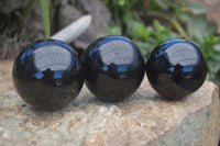 Polished Schorl Black Tourmaline Spheres  x 6 From Madagascar - Toprock Gemstones and Minerals 