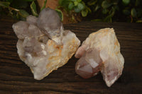 Natural Red Hematoid Quartz Clusters x 2 From Karoi, Zimbabwe