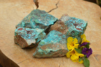 Natural Rough Blue Shattuckite Specimens  x 4 From Kaokoveld, Namibia - TopRock