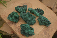 Natural Chatoyant Silky Malachite Specimens  x 6 From Kasompe, Congo - Toprock Gemstones and Minerals 