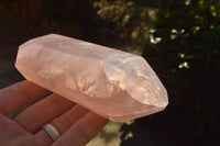 Polished Double Terminated Gemmy Pink Rose Quartz Points x 3 From Ambatondrazaka, Madagascar - TopRock