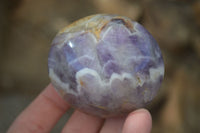 Polished Amethyst Galet / Palm Stones x 12 From Madagascar