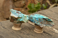 Natural Rough Blue Shattuckite Specimens  x 4 From Kaokoveld, Namibia - TopRock