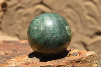 Polished Emerald Fuchsite Quartz Spheres With Wooden Stands  x 4 From Madagascar - TopRock