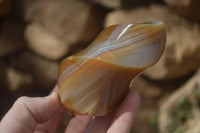 Polished Banded Agate Flames  x 6 From West Coast, Madagascar