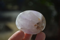 Polished Amethyst Galet / Palm Stones x 12 From Madagascar