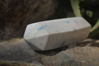 Polished Blue Spotted Spinel Quartz Double Terminated Points x 2 From Madagascar