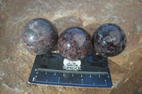 Polished Red Pyrope Garnet Matrix Spheres  x 6 From Madagascar