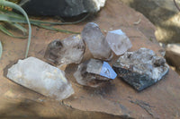 Natural Smokey Window Quartz & Matrix Specimens  x 6 From Brandberg, Namibia - Toprock Gemstones and Minerals 