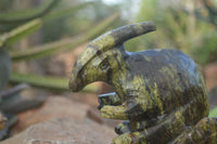 Polished  Leopard Stone Dinosaur Carvings x 2 From Zimbabwe