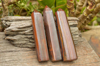 Polished Banded Tiger Ironstone / Muggle Stone Points  x 3 From Southern Africa - TopRock